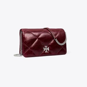 کیف کراس‌بادی زنانه Tory Burch مدل Kira Diamond Quilt Distressed  in red, size OS red