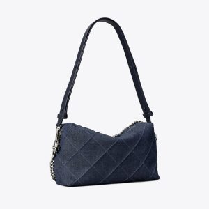 کیف کراس‌بادی زنانه Tory Burch مدل Large Fleming Denim Soft   in blue, size OS blue